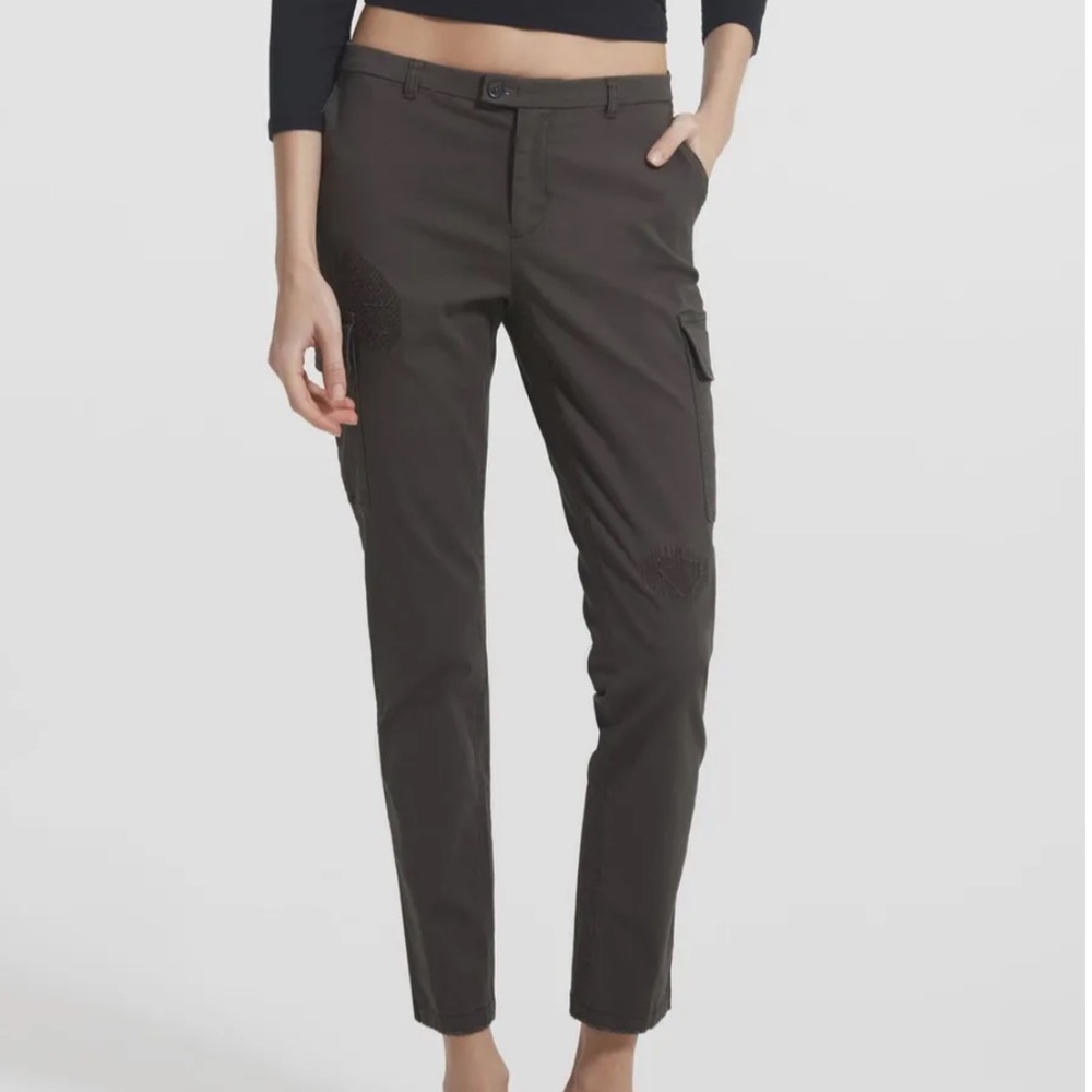 ATM  Stretch Cotton Distressed Cargo Pants